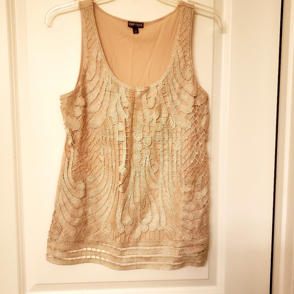 Express sleeveless Gold Top